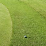 Golf ball on golf course