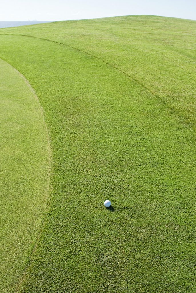 Golf ball on golf course